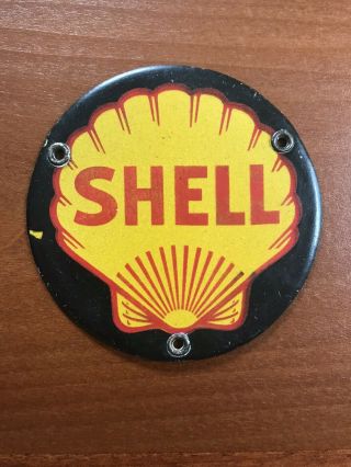 Vintage Shell Oil Gas Porcelain Sign