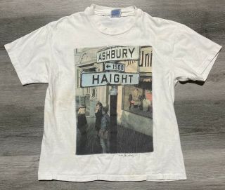 Rare Vtg 90s Hanes Haight Ashbury 1995 Gene Anthony Art Single Stitch T Shirt L