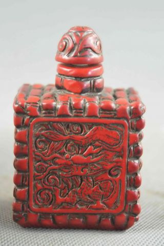 Collectable Handwork Decor Old Coral Carve Dragon Ancient Exorcism Snuff Bottle