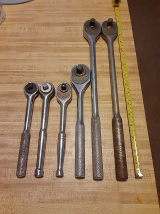 3 Vintage Proto 1/2 In Socket Wrenches Long Handle Plus More