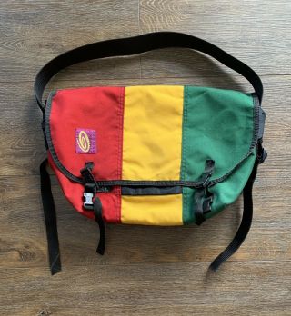 Vintage Timbuk2 Messenger Bag - Shoulder Strap - Rasta Flag Red Yellow Green