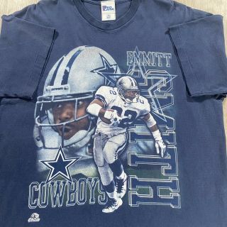 Vintage Pro Player Dallas Cowboys T - Shirt Emmitt Smith Nfl Football Size Xl Blue