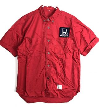 Vintage Honda F1 Grand Prix Racing Team Mens Short - Sleeve Shirt Size Large