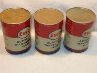 (1).  Vintage ESSO Automatic Transmission Fluid Can (metal).  ESSO Can.  Full 3