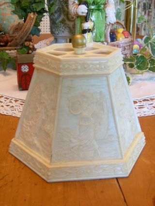Vintage Small Angel Lithopane Lamp Shade 4.  75 " 6 Panels