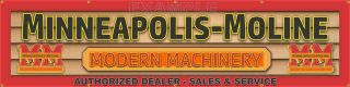 Minneapolis Moline Modern Machinery Dealer Tractor Letter Sign Remake 24 " X 96 "