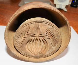 Vintage Wooden Butter Stamp Mold Pineapple Design - Very Old Family Piece