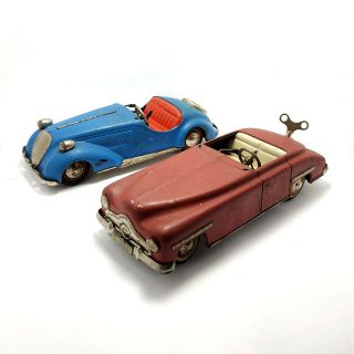 Vintage Distler Bmw D - 3200 & Ford D - 3150 Roadster Us - Zone Germany Tin Windup Toy