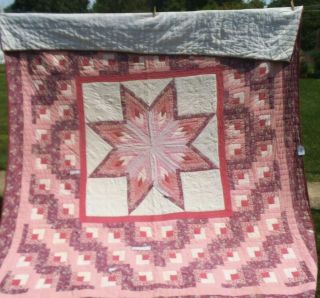 Vintage Hand - Made Star Quilt 90 X 104 Multicolor