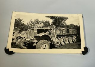 Wwii Photo Us German Half Track Ko’d Captured Album Picture - D Armor Carrier