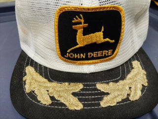 Vintage John Deere Construction Gold Leaf Trucker Mesh Hat Tractor Swingster