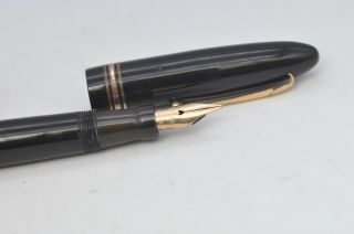Rare Vintage Mabie Todd Swan Leverless Torpedo Fountain Pen Black 14ct Gold Nib