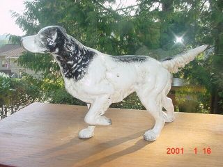 Vintage Cast Iron Figure Of Hunting Dog Spaniel Setter Pointing Doorstop