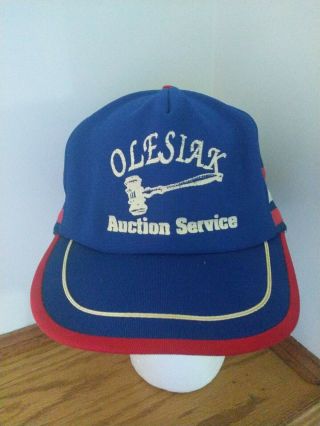 Vtg 1980s 3 Stripe Olesiak Service Usa Mesh Trucker Pepsi Snapback Hat