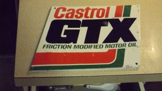Castrol Gtx Oil Sign 34cm X 27cm 44 Years Old Ex Rural Garage.