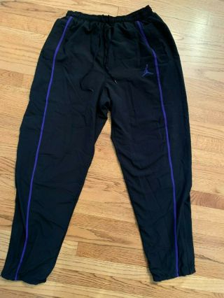Vintage 90s Nike Jordan Black/purple Xl Warm Up Track Pants White Tag