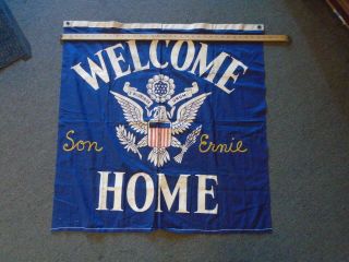 World Ww2 Flag Patriotic " Welcome Home " Banner Flag