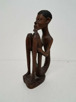 African Tribal Art Wood Carved Figure Sculpture 12 "