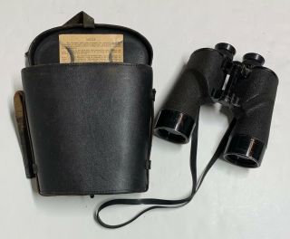 Wwii 1940 Dated Bausch & Lomb 7x50 Usn Mark 1,  Mod 1 Binoculars W/case