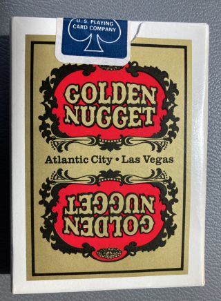 Golden Nugget Atlantic City Playing Cards,  Vintage,  Unbroken Seal No Cellophane