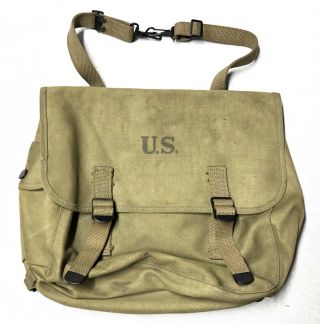 Nos Rubberized 1943 Us Musette Bag Ww2 Wwii