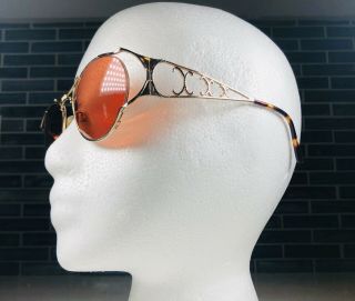 NOS Neostyle Mozart Gold Metal Cazal 995 Sunglasses Orange Lens 55 - 18 - 135 2