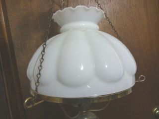 Vintage Hanging Milk Glass Swag Lamp