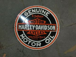 Porcelain Harley Davidson Enamel Sign Size 16 " Inches
