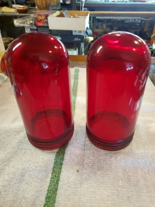Vintage Crouse - Hinds Red Glass Industrial Explosion Proof Light Globe