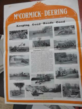 C.  1930 Mccormick Deering Industrial Tractor Poster Brochure Ih Vintage