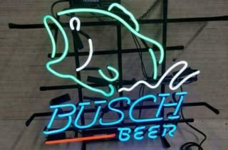 Busch Beer Bass Fish Beer Pub Bar Neon Sign 17 " X14 "