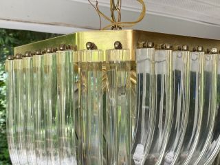 Vintage Mid Century Modern LUCITE RIBBON Banded Chandelier Carlo Nason 1980 6