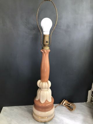 Antique Lamp Alacite Aladdin Pink Electric Mid Century