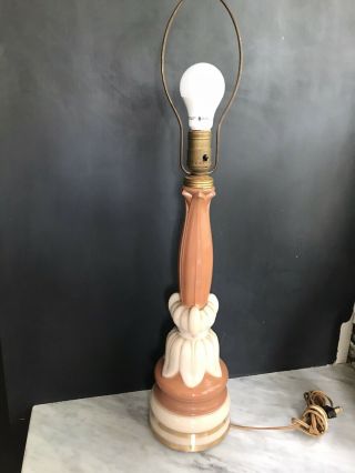 Antique Lamp Alacite Aladdin Pink electric Mid Century 2