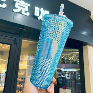 Starbucks Cup China 2021 24oz Tumbler Cup Blue Siren - Logo Diamond Studded Cup
