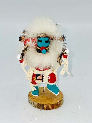 Colorful Small Speckled Corn Kachina Signed By The Artist - 3 1/2 "