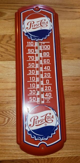Pepsi Cola Soda Advertising Thermometer 27 " X 8 " Accurate