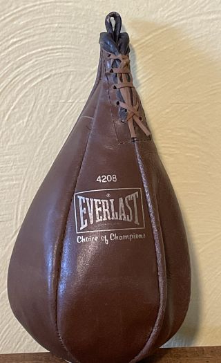 Vintage Boxing - Everlast Leather Speed Punching Bag 4208 - Made In Usa