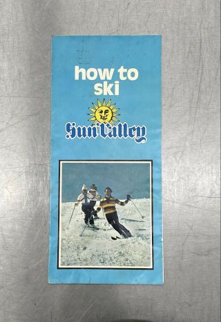 Sun Valley Vintage 1980’s Ski Brochure Trail Map Idaho Resort Souvenir Travel