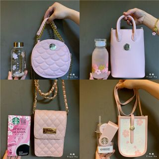 Starbucks 2021 Bottle Tumbler With Cat Claw Handbag Sakura Glass Cup China Pink