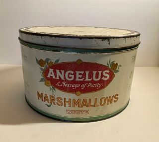 Vintage Angelus 5 Lb Marshmallow Tin The Cracker Jack Co.