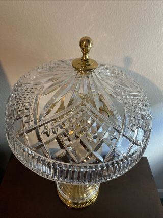 Waterford (2) Beaumont Crystal And Brass Lamps - Electric With Pull Down Chain 2