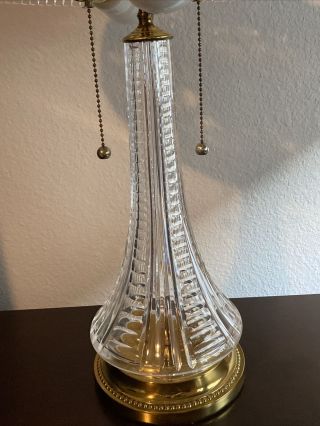 Waterford (2) Beaumont Crystal And Brass Lamps - Electric With Pull Down Chain 4
