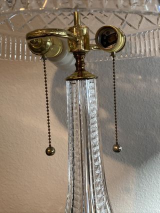 Waterford (2) Beaumont Crystal And Brass Lamps - Electric With Pull Down Chain 5