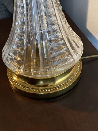 Waterford (2) Beaumont Crystal And Brass Lamps - Electric With Pull Down Chain 6
