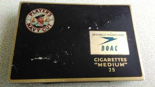 Vintage Boac / Players Navy Cut Cigarette Tin Medium 25