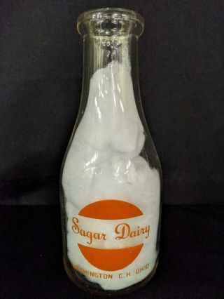 Trpq Quart Milk Bottle Sagar Dairy Washington Court House Ohio