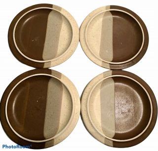 Set (4) Jim Mcbride Fabrik Stoneware Agate Pass 8 - 3/4” Salad Plates Vintage Mcm
