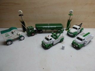 Cities Service Gas Station Toy Trucks & Gas Pumps Ford Chevy Mack Cast