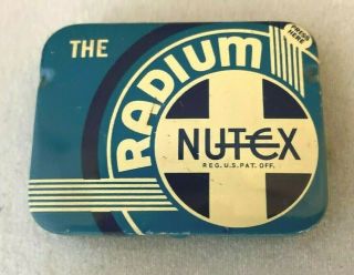 Vintage Nutex Radium Condoms Prophylactics Rare Old Advertising Tin